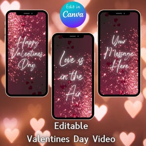 Romantyczny szablon wideo Canva | Edytowalna miłosna e-kartka z muzyką | Rocznicowa, urodzinowa i walentynkowa wiadomość wideo