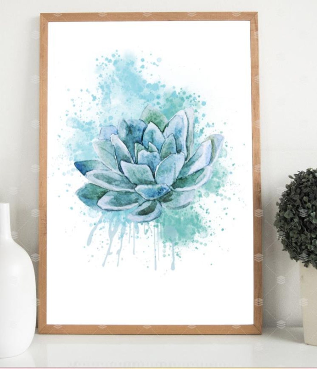 PRINTABLE Watercolor Succulent Art Print Set of 3, Succulent Painting ...