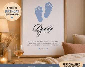 Daddy Footprint Poem Keepsake Craft, Baby Art (digitale download)