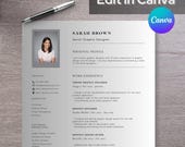 ATS Resume Template Canva | Professional Clean CV Design | Editable Job Application