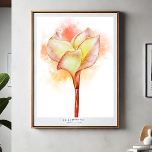 Watercolor Frangipani Flower Art Print: Tropical Floral Wall Decor (Digital Download)