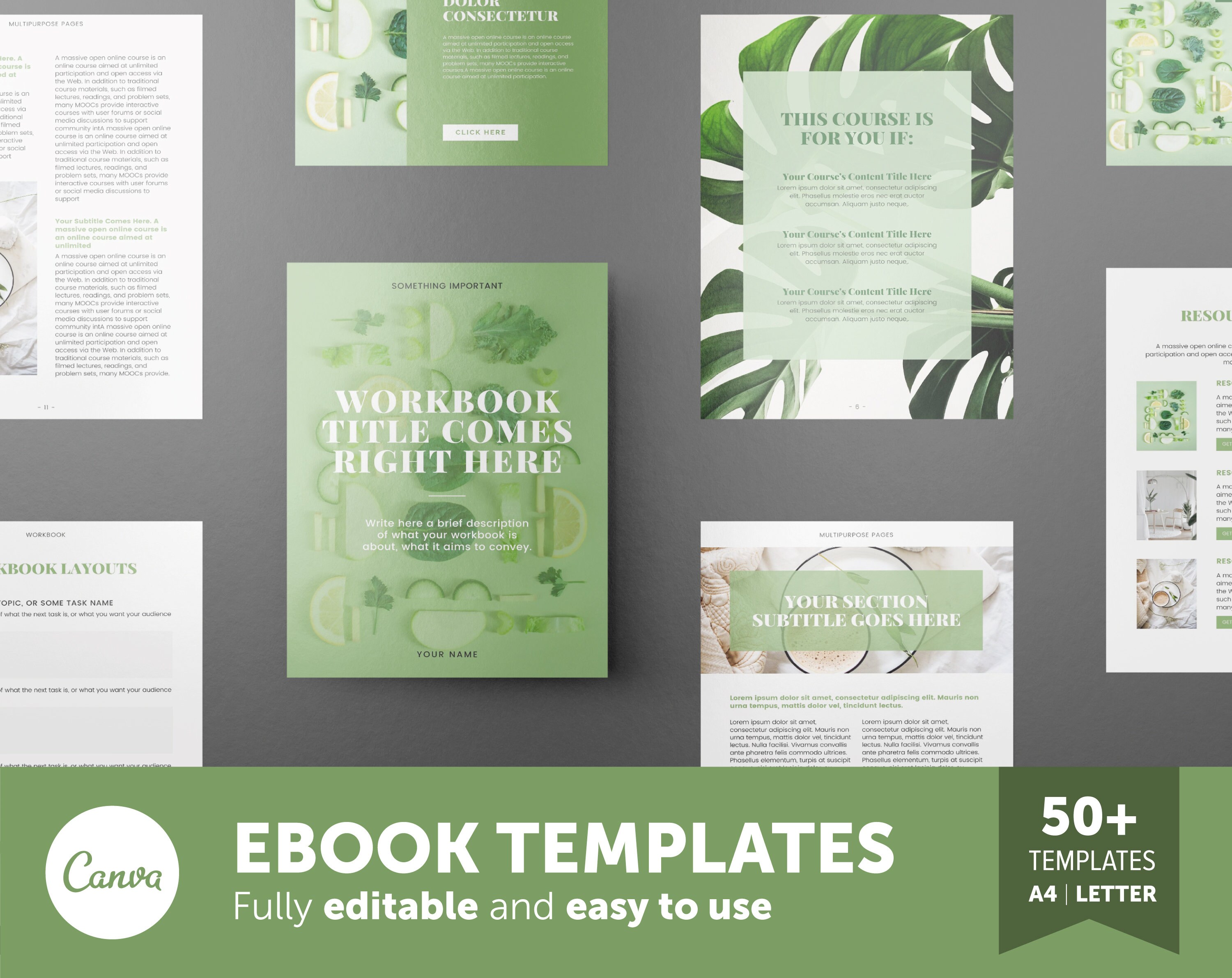 50 Ebook Templates for Canva Editable Workbook Template | Etsy