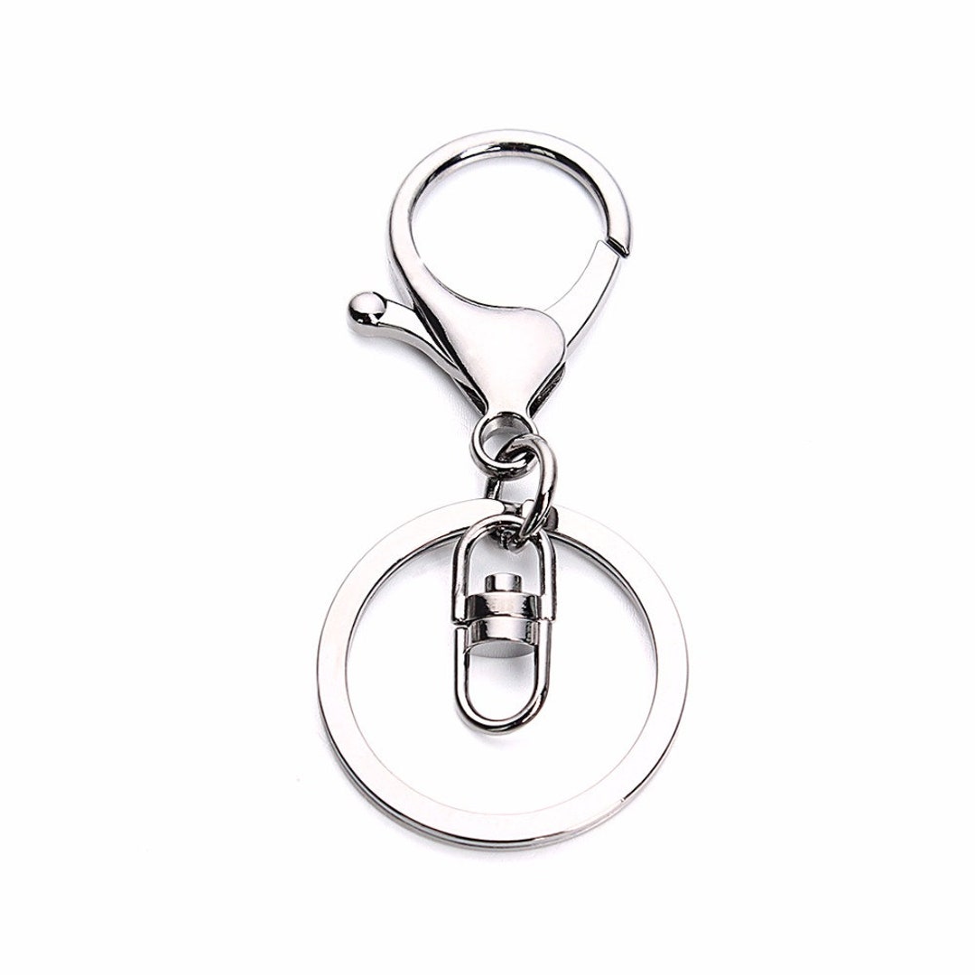 ◆BADBLOOD◆ Bad Rhombus Keyring Shiny Silver w-keyling-014 2 Pcs Silver Keychain Ring With Lobster Claw Clasp Set of 2