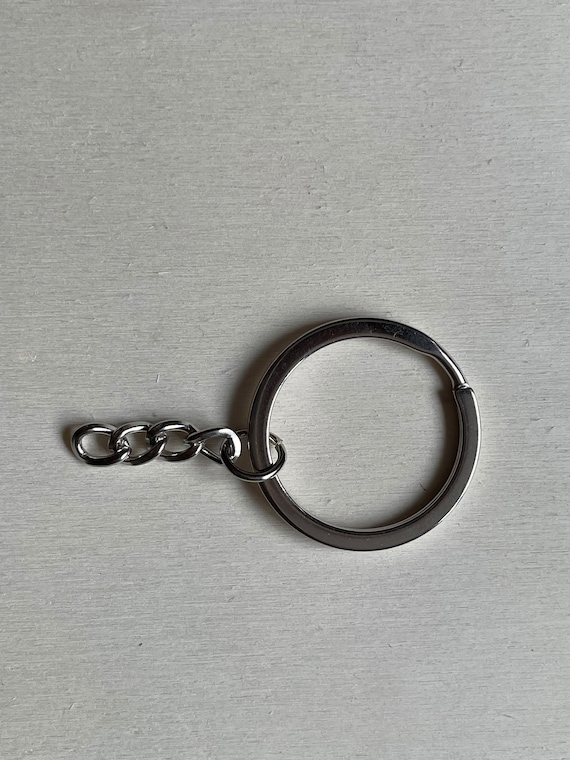 2 Pcs Silver Keyring With Link Chain - Set of 2 30 Mm Keychain