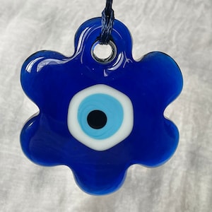 Evil Eye Flower Figure - 10.5 CM Verre Nazar Flower Wall Hanging - Floral Wall Decor - Accessoires de protection de la maison - Car Charm 225 237