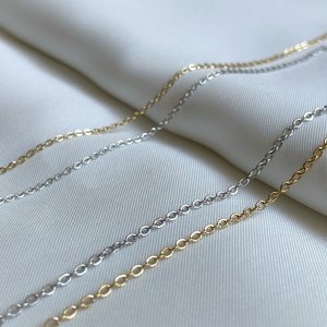 Cable Chain Necklace - Stainless Steel Thin Chain Replacement - 1 MM 1.5 MM Gold Chain - Skinny Chain Necklace - Thin Necklace Chain 0332