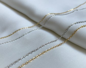 Cable Chain Necklace - Stainless Steel Thin Chain Replacement - 1 MM 1.5 MM Gold Chain - Skinny Chain Necklace - Thin Necklace Chain 0332