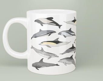 Delfin Keramiktasse: Ocean Art Kaffeetasse, Marine Life Geschenk
