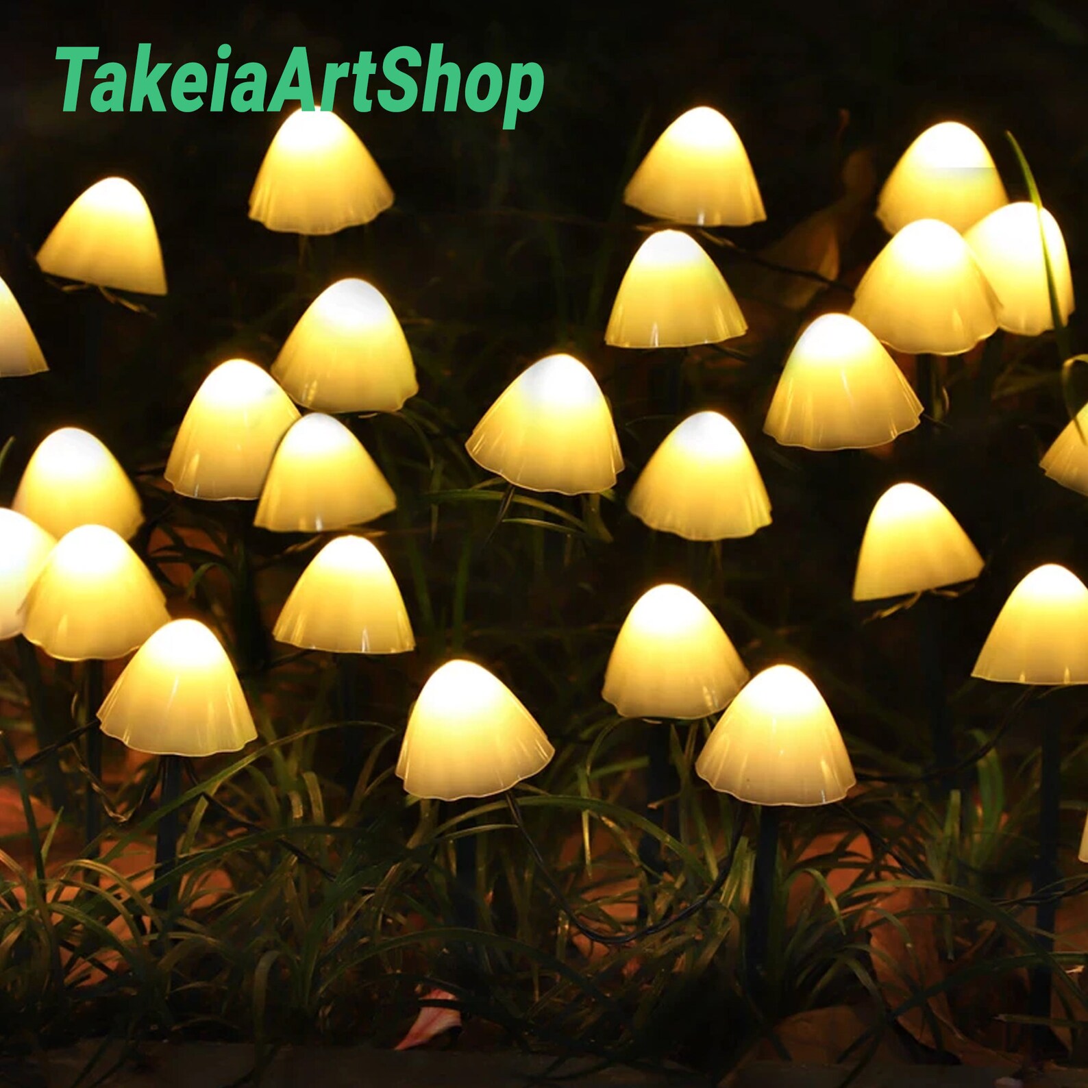 Mushroom Solar String Light Garden Decoration Mushroom Lights Etsy
