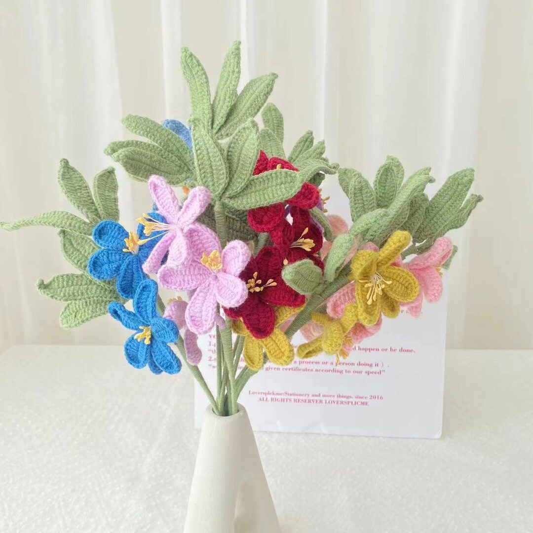 Jasmine Flower Crochet Jasmine Crochet Bouquet Handmade Etsy