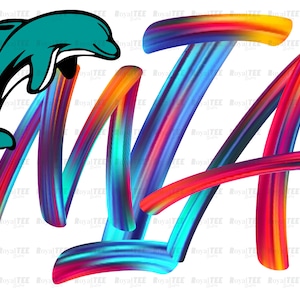 MIA Sports Design per bambini con delfino / Stagione calcistica / Download digitale / PNG per stampa serigrafica DTF a sublimazione / Borse per magliette