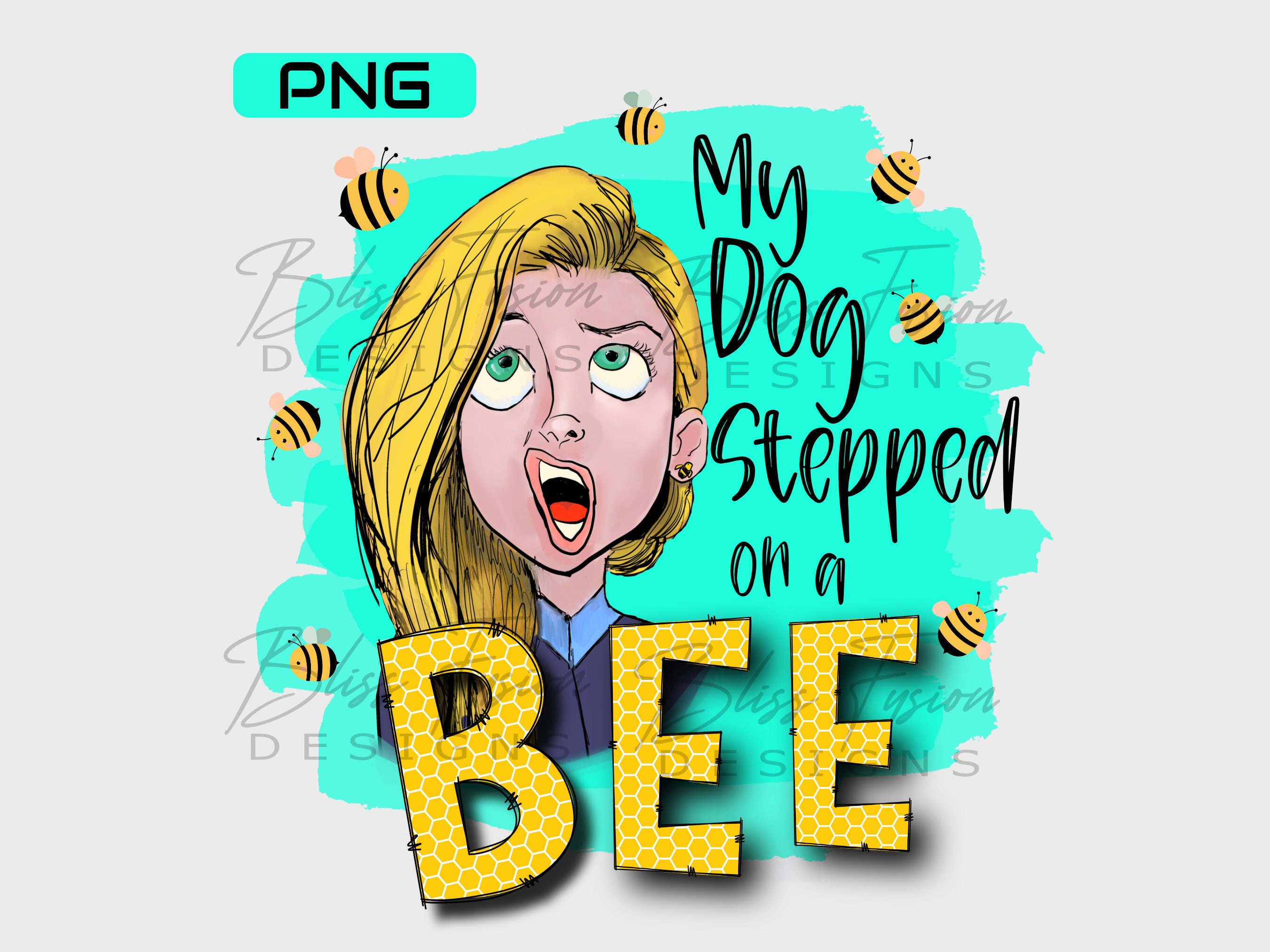 my dog stepped on a bee Sticker for Sale by matasraa