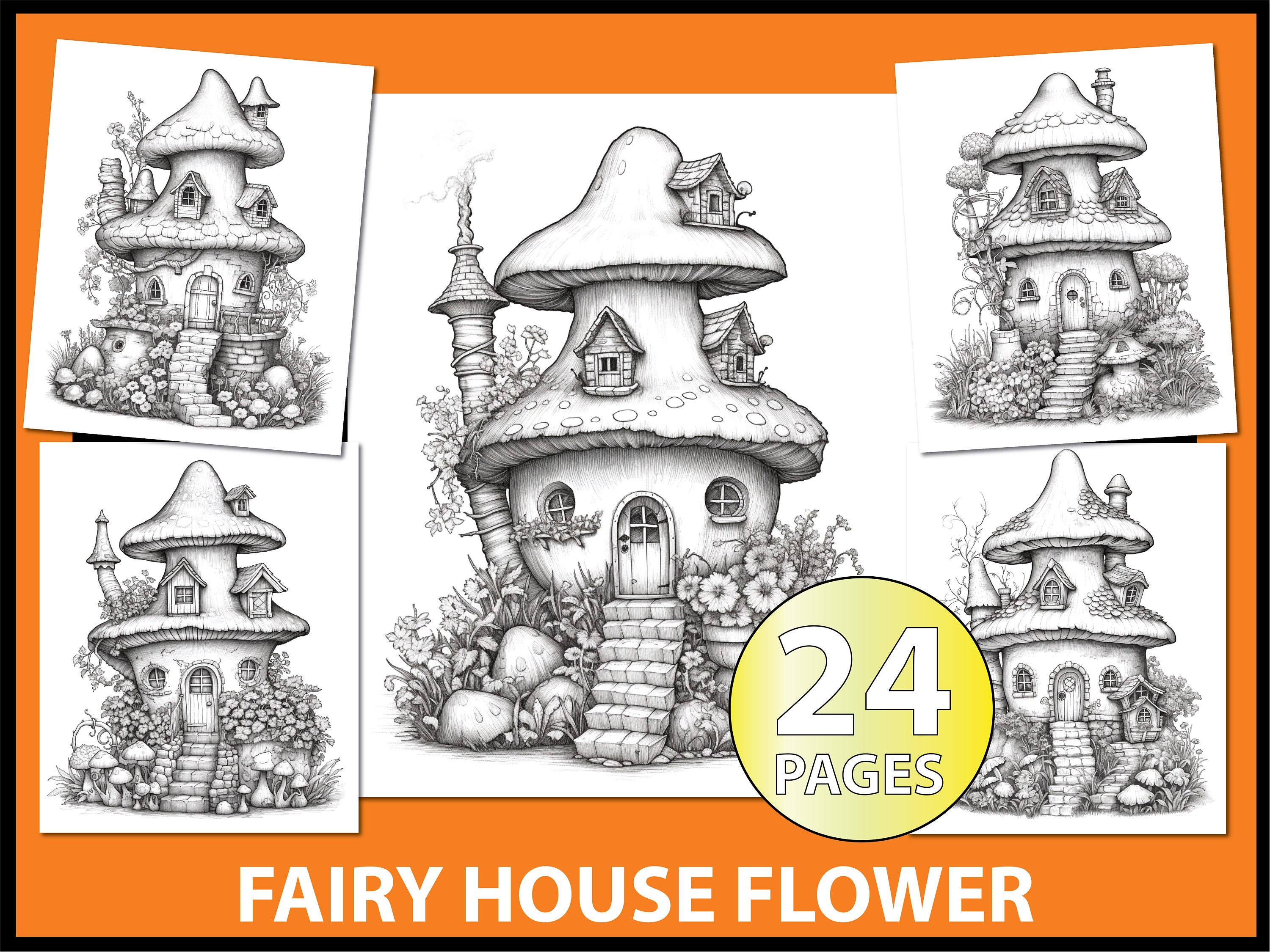 Fairy House Coloring Pages for Adults Fairy Garden Coloring Book Fairy
