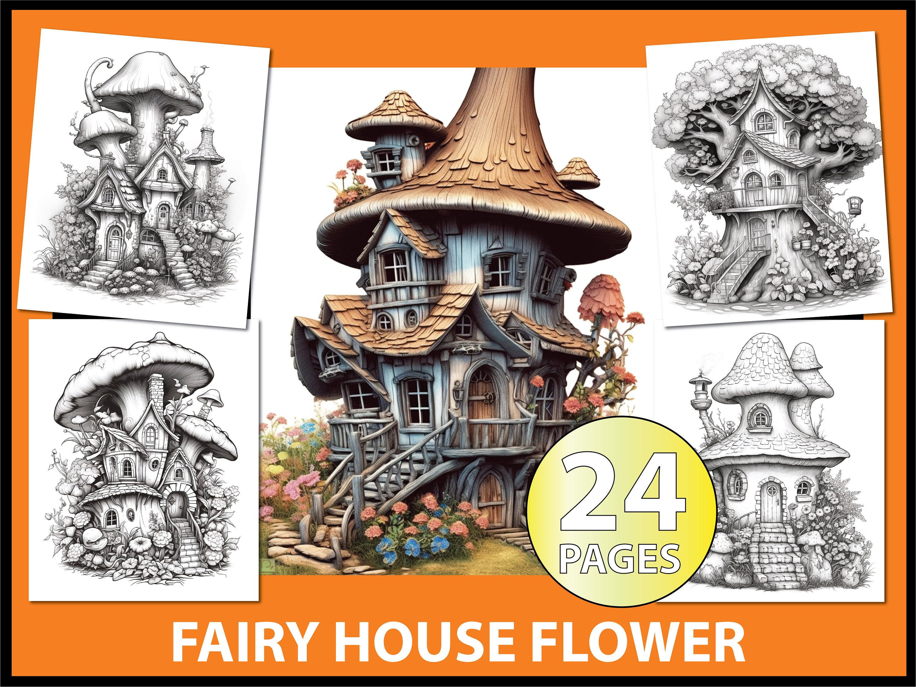 Fairy House Coloring Pages for Adults Fairy Garden Coloring Book Fairy
