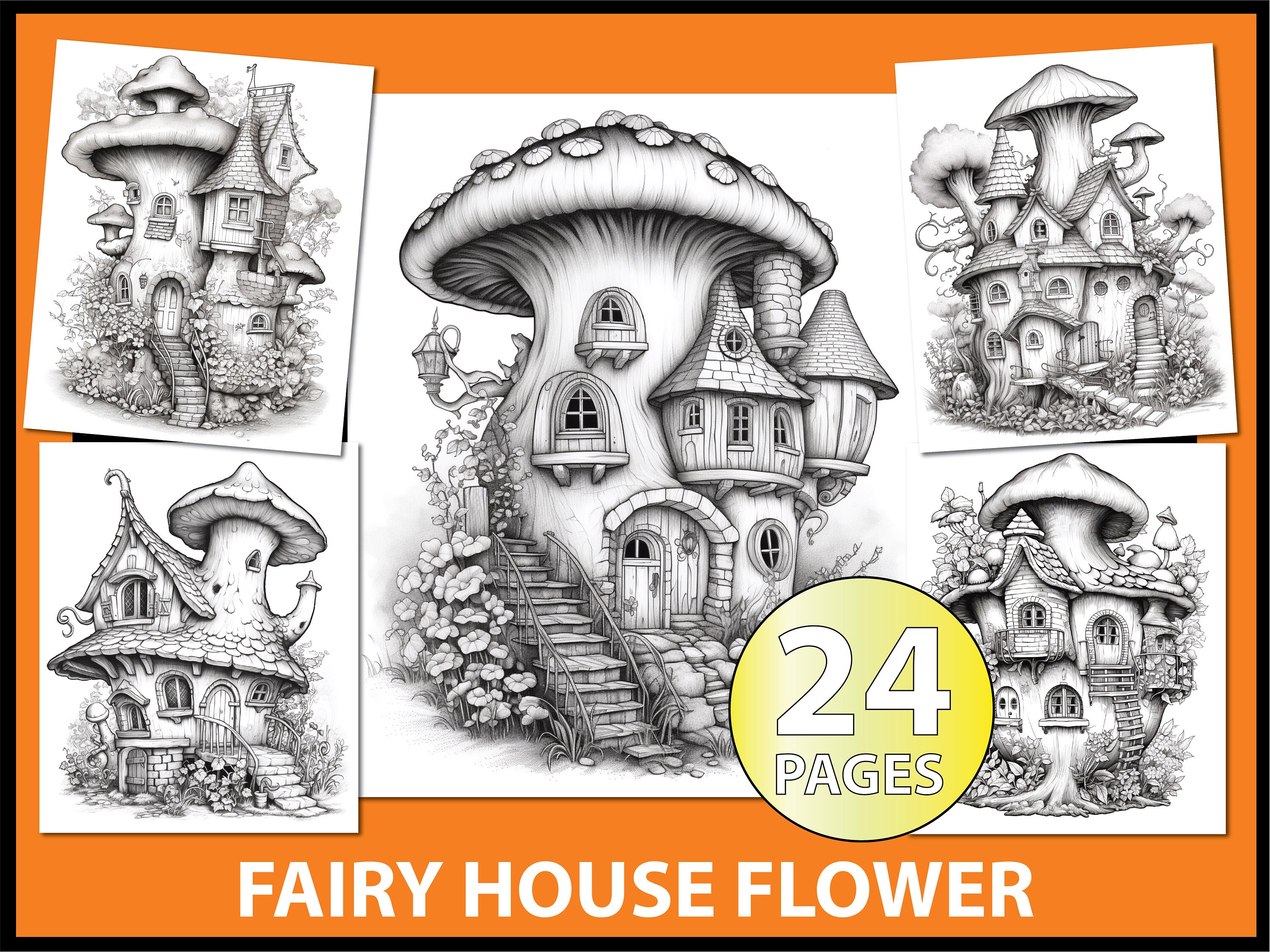 Fairy House Coloring Pages for Adults Fairy Garden Coloring Book Fairy