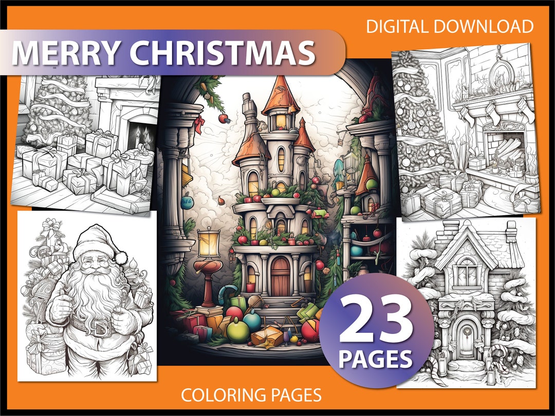 Merry Christmas Magic: Adult Coloring Page - Christmast Coloring - Xmas