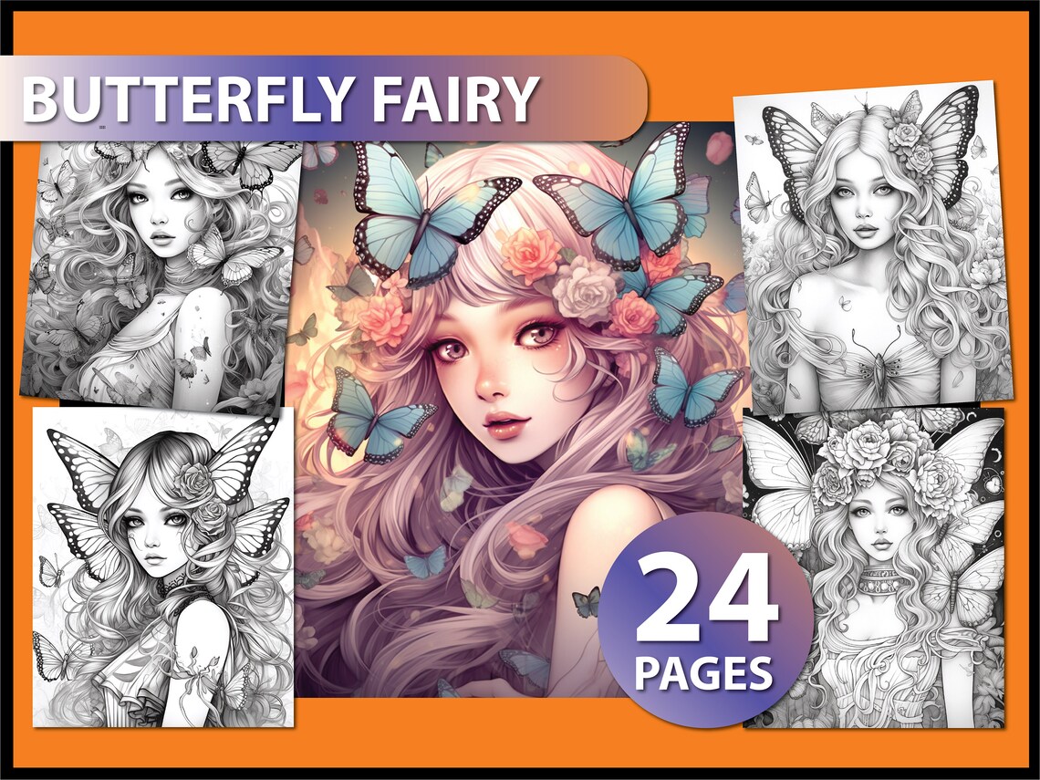 Butterfly Fairy Coloring Pages for Adults Fairy Wings Coloring Fairy ...