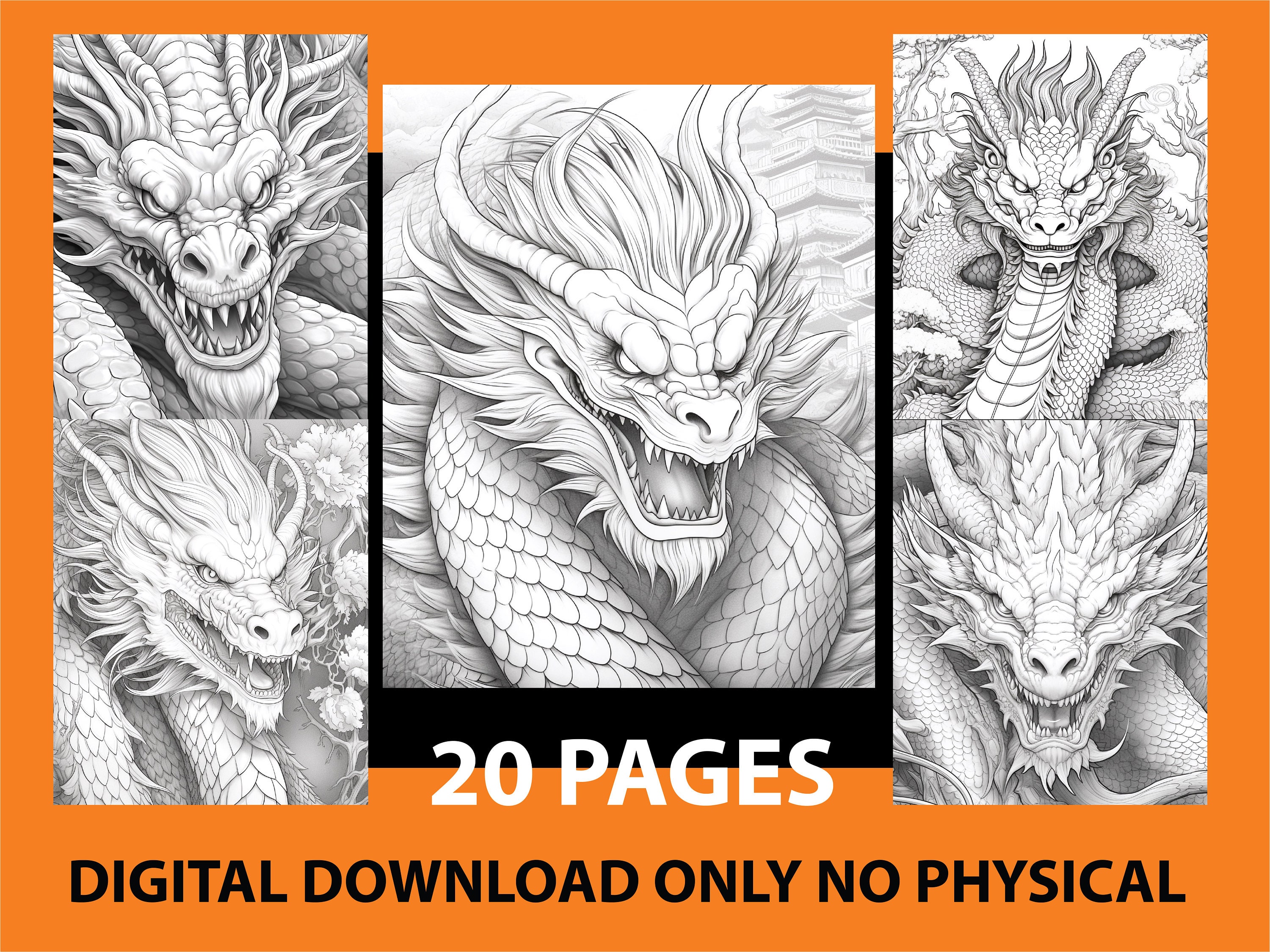 Asian Dragon Coloring Page for Adults Dragon Coloring Page Coloring