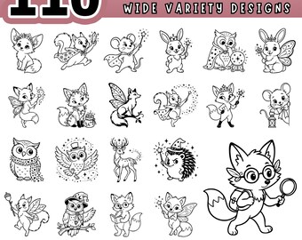Fantasy Fairy Animals SVG Bundle, 110 Cute Carnival Clipart for Cricut, Magical Circus Laser Cut Files, Whimsical Party Crafts, Digital file