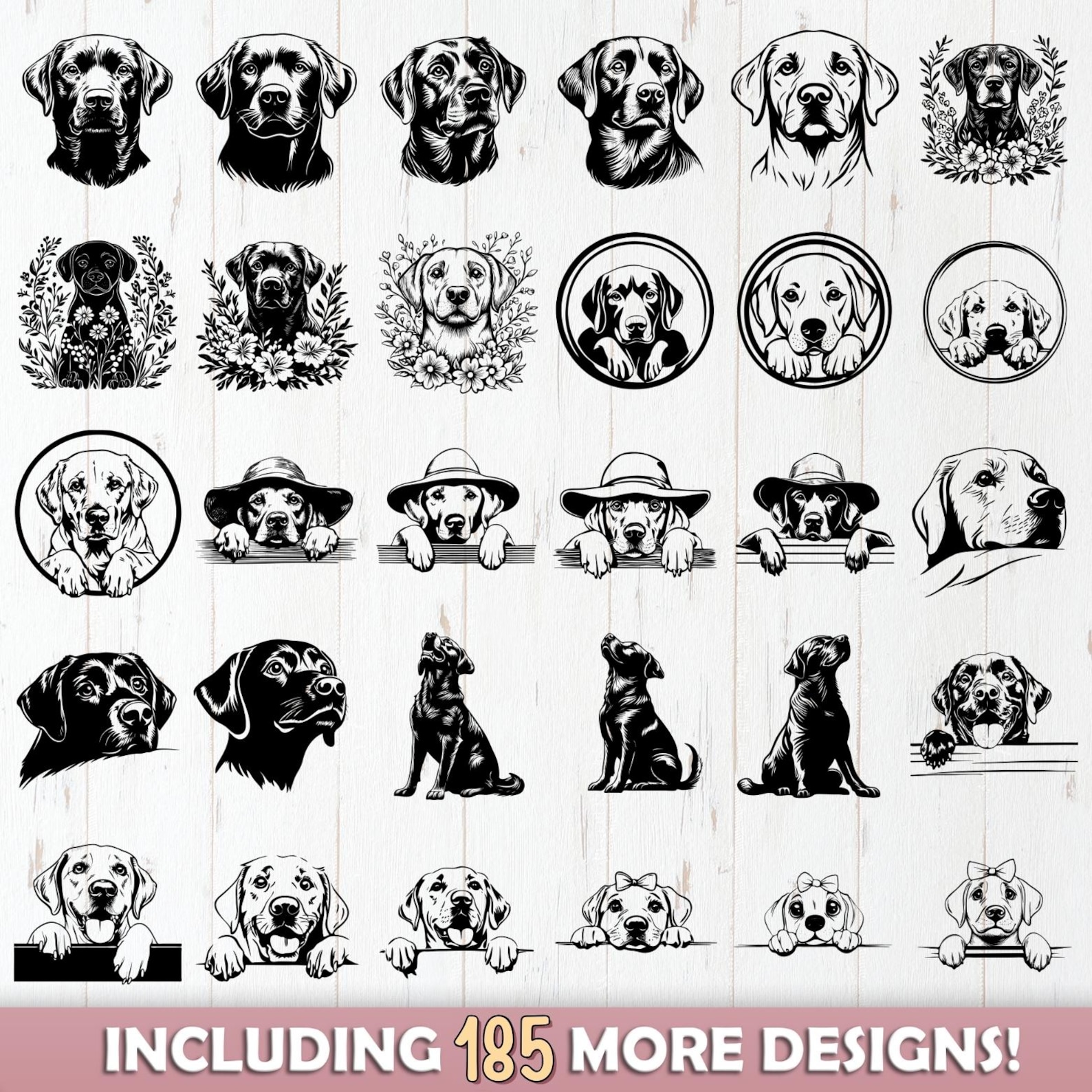 Labrador Retriever SVG Bundle File, Dog Graphics, Dog Clipart for ...