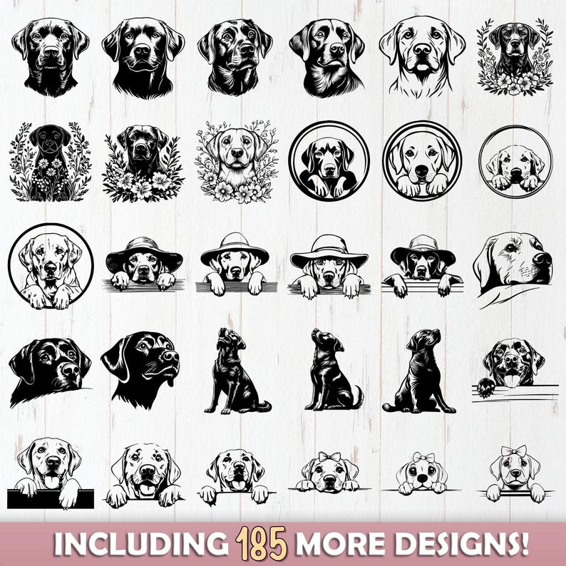 Labrador Retriever SVG Bundle File, Dog Graphics, Dog Clipart for ...