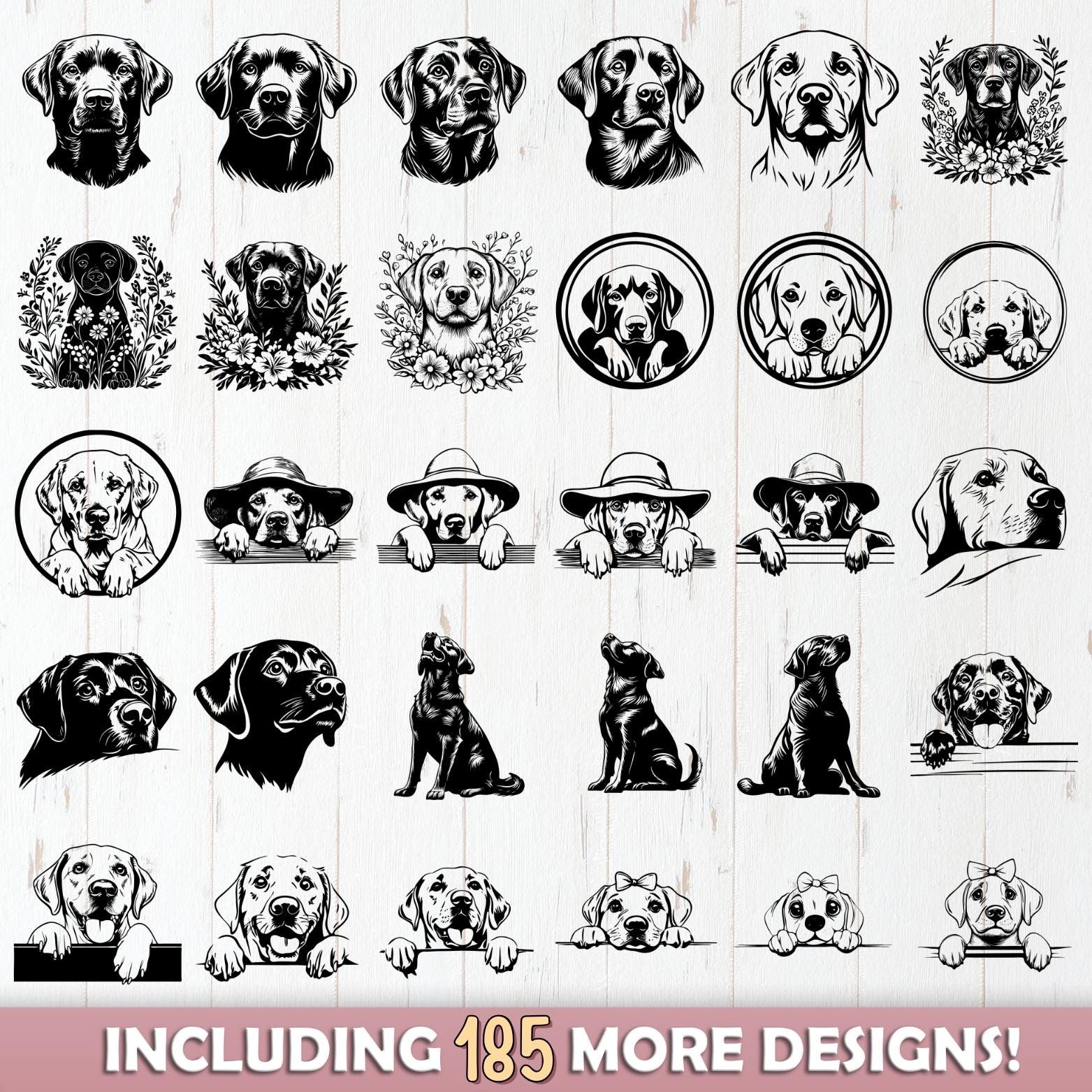 Labrador Retriever SVG Bundle File, Dog Graphics, Dog Clipart for ...