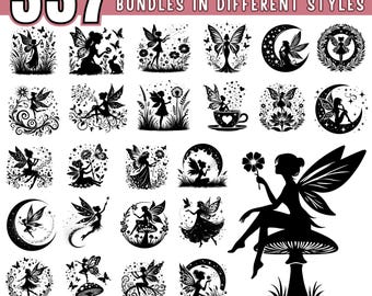 Fairy SVG PNG JPEG Bundle | Magical Fantasy Clipart for Cricut Crafts, Laser Engraving, Vinyl Cutting, and Sublimation Art, Commercial use