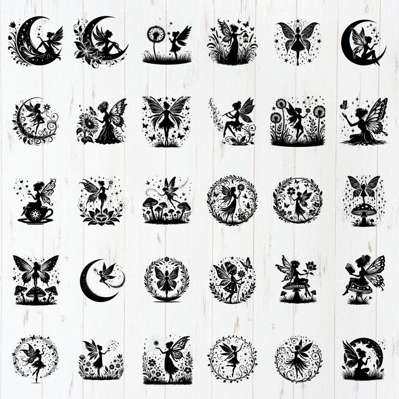 Fairy SVG PNG JPEG Bundle | Magical Fantasy Clipart for Cricut Crafts ...