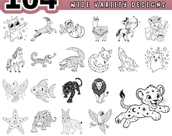 Astrology Animal SVG Bundle, Zodiac Signs Clipart, Celestial PNG PDF for Cricut, Laser Cut, Commercial Use, Digital download