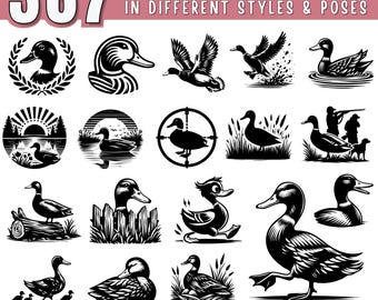 Duck SVG Bundle | Farm Duck Clipart | Rubber duck svg | Duck hunting svg | Duck Silhouette PNG DXF jpeg for Cricut & Laser | Commercial Use