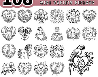 Family Tree Animals SVG Bundle, 108 Cricut Cut Files, Animal Clipart for Laser Engraving, Digital Download PDF PNG