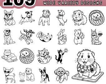 Pet Tech Lifestyle SVG Bundle, Dog Cat Gadget Clipart, Cricut Laser Cut File, Pet Lover Digital Download, Tech Pet Shirt Design PNG