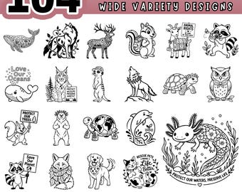 Animals Advocacy SVG Bundle, Pet Rescue Clipart, Animal Rights PDF, Cricut Cut File, Peta support Stencil, Wildlife Protection PNG, Digital