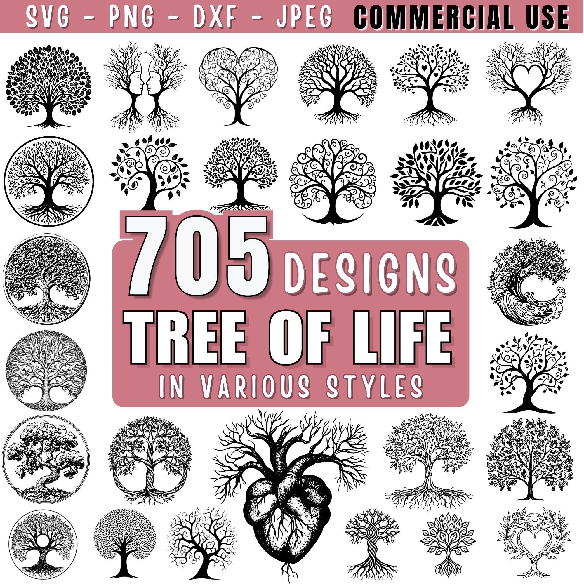 Tree of Life Bundle Design SVG Bundle, Spiritual Home Decor, Trees ...