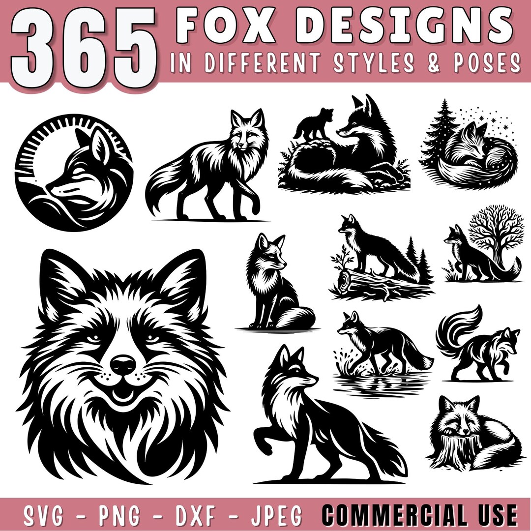 Fox Photo Svg Fox Designs Scene SVG Bundle, Wild Fox Vector, Fox Clipart Cricut ...