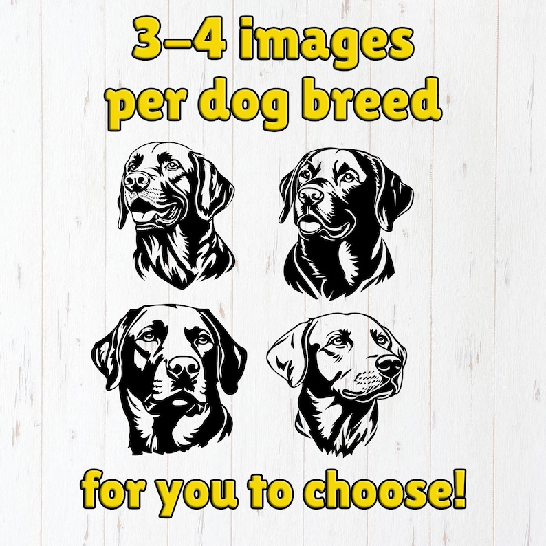 Dog Heads SVG Bundle File, All Breeds Collection, Dog Clipart for Cricut | Laser Cut, High Quality Silhouette Graphics, png SVG DXF Vector image 3