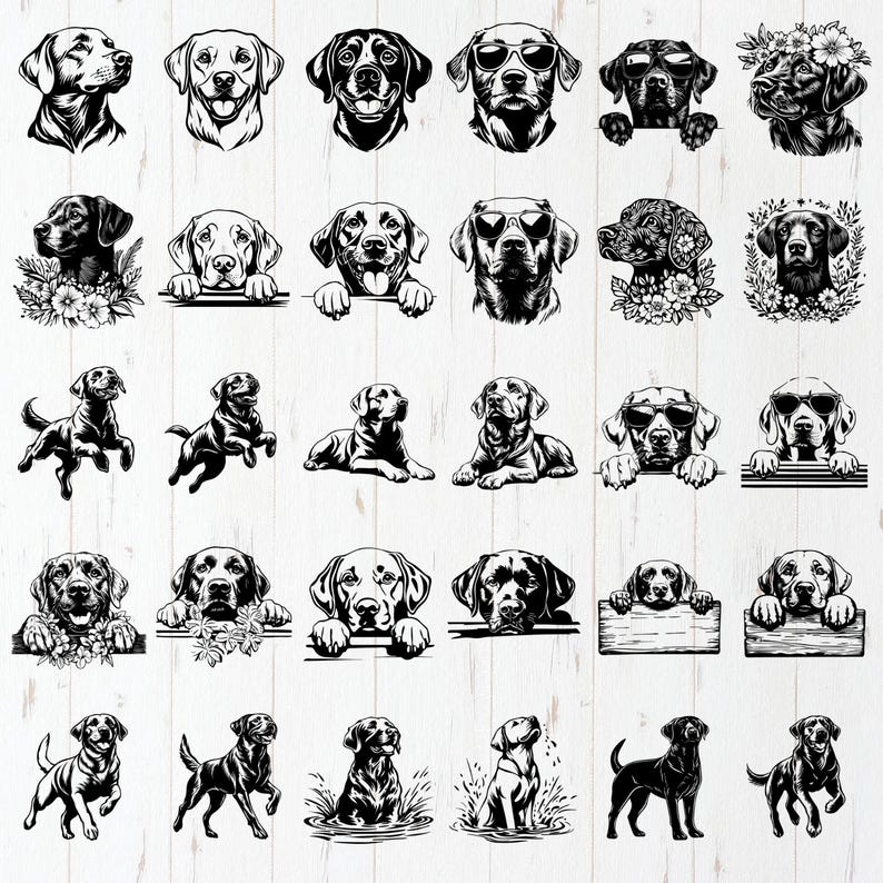 Labrador Retriever SVG Bundle File, Dog Graphics, Dog Clipart for ...