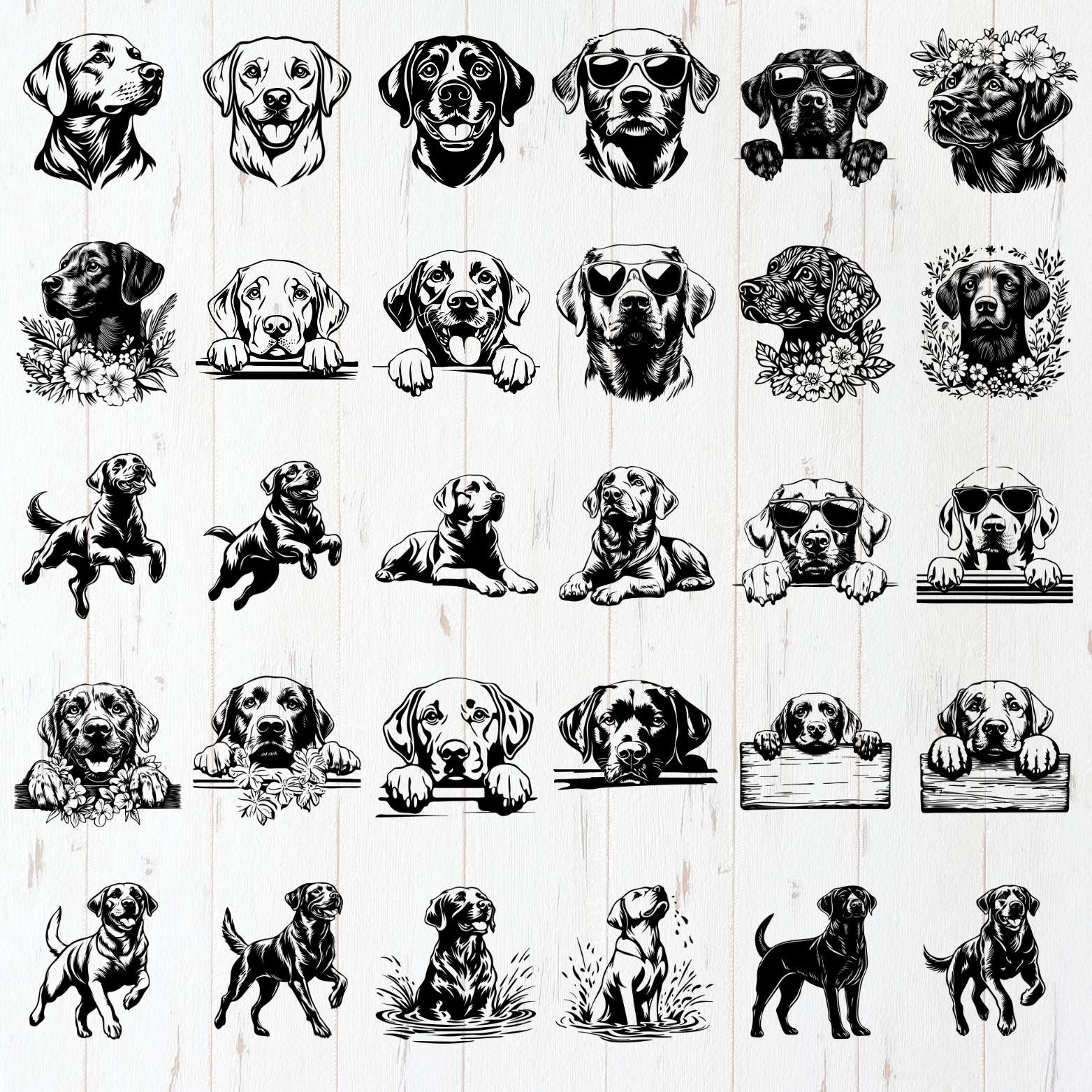 Labrador Retriever SVG Bundle File, Dog Graphics, Dog Clipart for ...