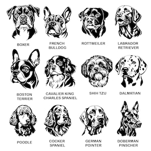 Dog Heads SVG Bundle File, All Breeds Collection, Dog Clipart for Cricut | Laser Cut, High Quality Silhouette Graphics, png SVG DXF Vector image 4