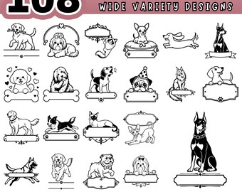 Custom Pet SVG Bundle, Dog Cat Memorial Decor, Pet Portrait Cut File, Laser Engrave Design, Animal Lover Gift, Cricut Silhouette PNG PDF