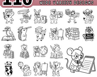 Animals Teacher Appreciation SVG Bundle, Thank You Teacher Gift, Cricut Cut File, School PNG, Educator Quote Designs Laser PDF