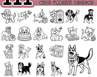 Pet Family Reunion SVG Bundle, Cute Dog Cat Clipart, Animal Lovers Graphics, Pet Parents Crafting, Laser Cut PDF PNG, Cricut Silhouette