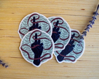 Sticker, "Hand with Ribbon"