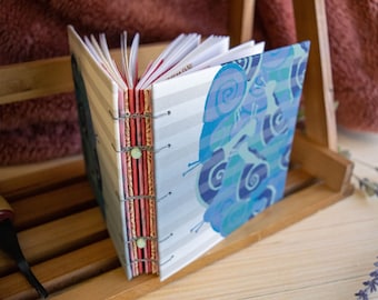 Sketchbook "Snail Book" // Coptic Stitch Binding // 5" x 5" // Handbound Sketchbook
