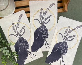 Linocut Relief Print, "Grasp of Grace" // Handprinted // Limited Edition