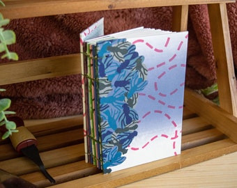 Sketchbook "Flies" // Coptic Stitch Binding // 4" x 6" // Handbound Sketchbook