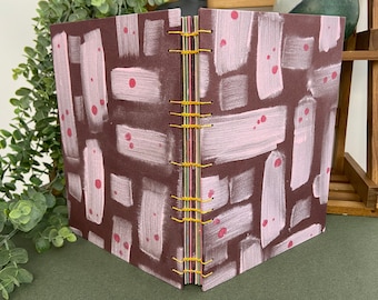 Sketchbook "Pink Swatches" // Coptic Stitch Binding // 7" x 9" // Handbound Sketchbook