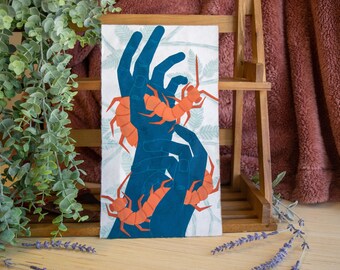 Linocut Relief Print, Screenprint, "Infested 2" // Handmade // Limited Edition