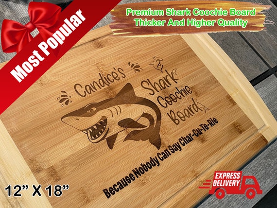 Sharkcuterie Board, Bamboo Cutting Board, Custom Bamboo Cutting Board,  Engraved Cutting Board, Funny Cutting Board, Gift Idea, Shark Theme 