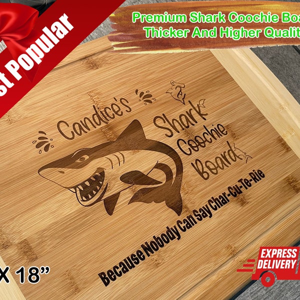 Personalized Shark Coochie Board Perfect Cutting Board For All Your Charcuterie Occasions - Premium Bamboo Wood & Fast Shipping